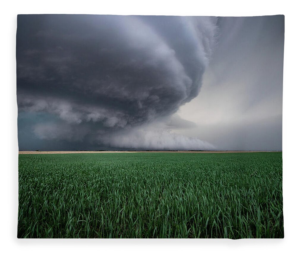 Mesocyclone Fleece Blanket featuring the photograph Mothership Storm by Wesley Aston