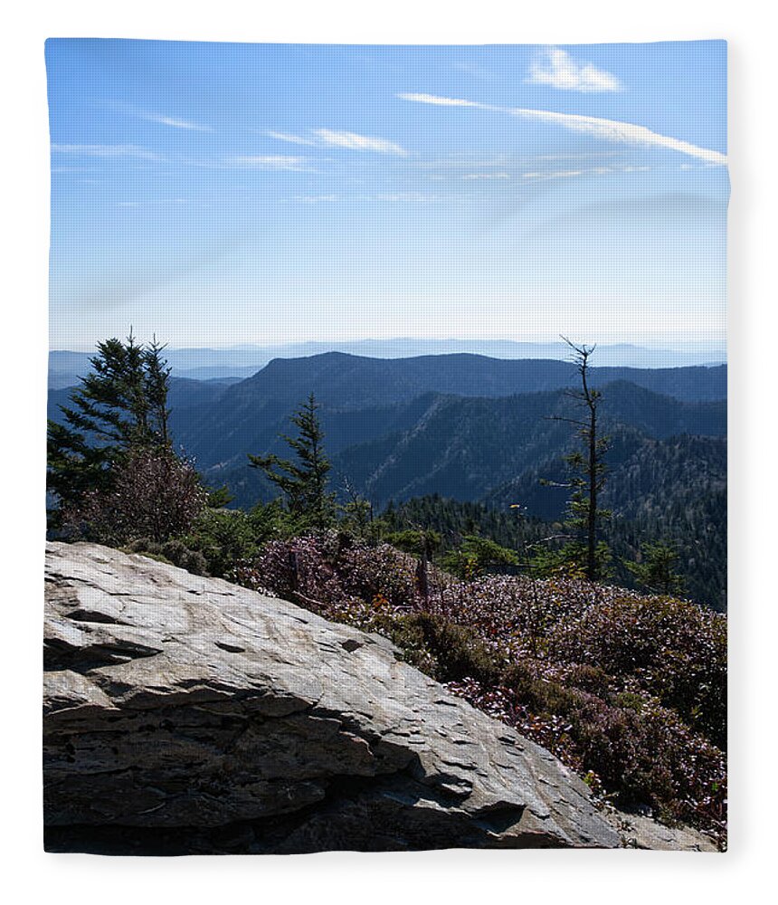 Smoky Mountains Fleece Blanket featuring the photograph Mount LeConte 37 by Phil Perkins