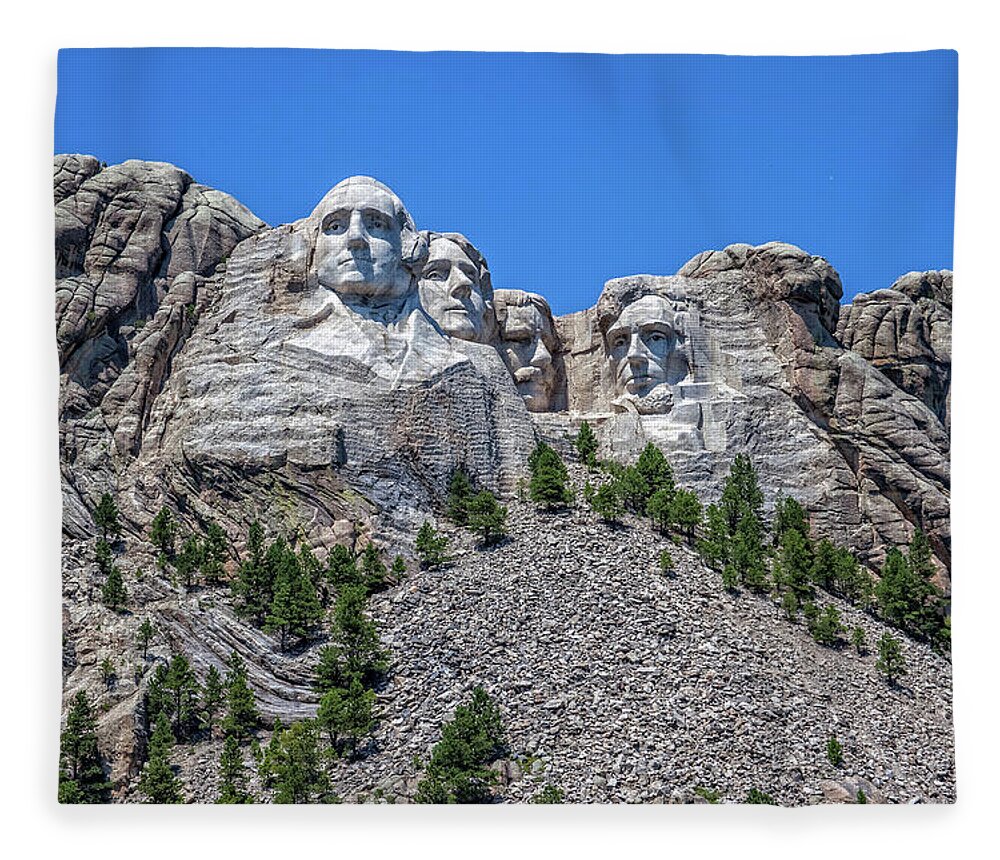 Mount Rushmore National Memorial Fleece Blanket featuring the photograph Mount Rush by Chris Spencer