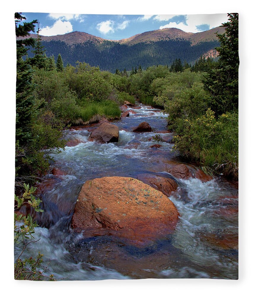 Mountains Fleece Blanket featuring the photograph Mountain Creek by Bob Falcone