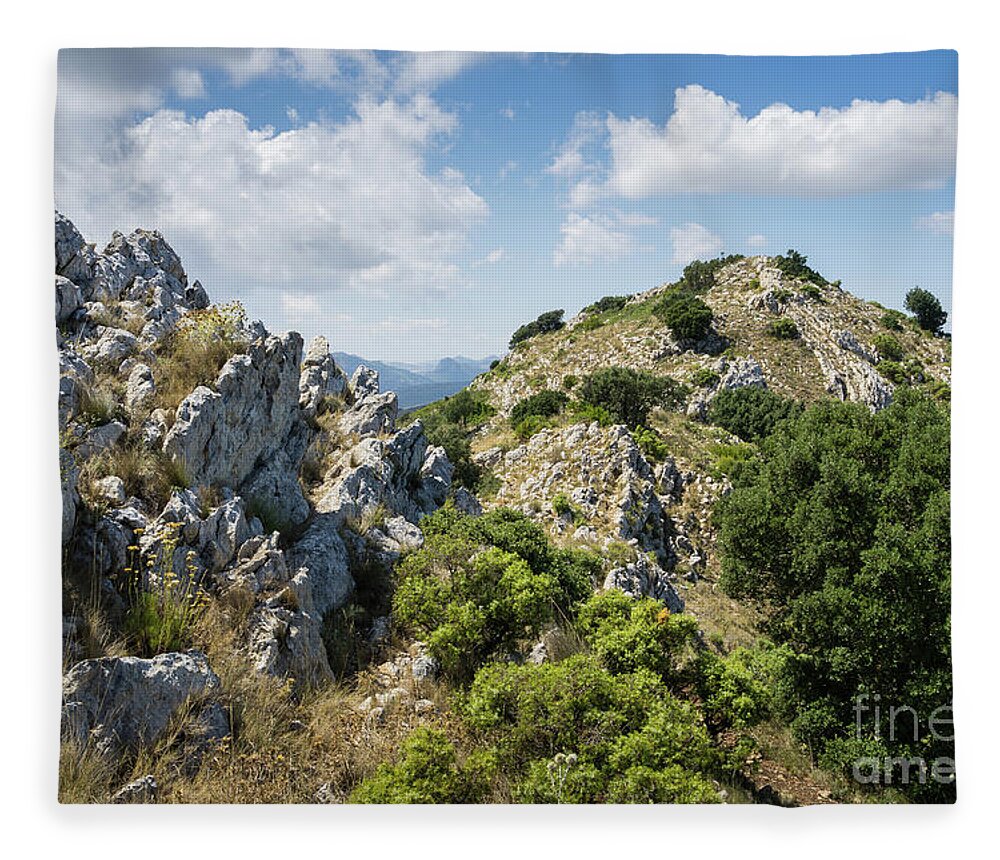 Mountains Fleece Blanket featuring the photograph Mountain landscape and clouds 1 by Adriana Mueller