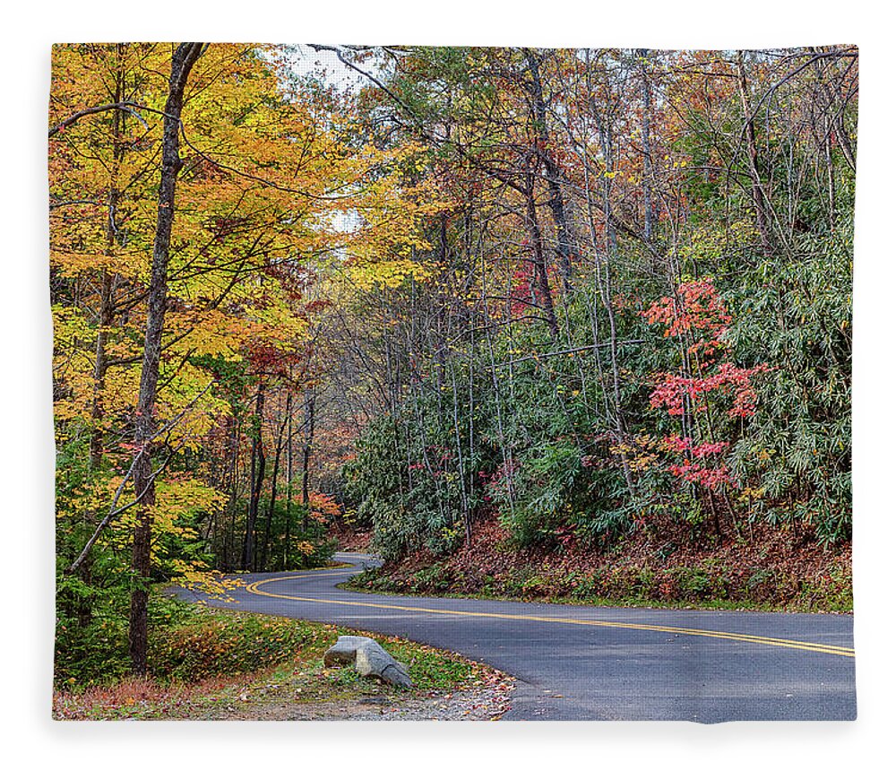 Fall Fleece Blanket featuring the photograph Mountain Road by Jim Miller
