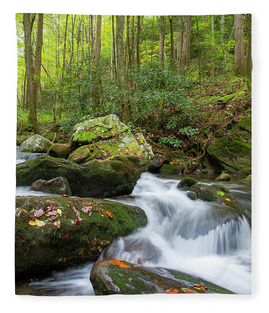 Tennessee Fleece Blanket featuring the photograph Mountain Water by Larry Bohlin