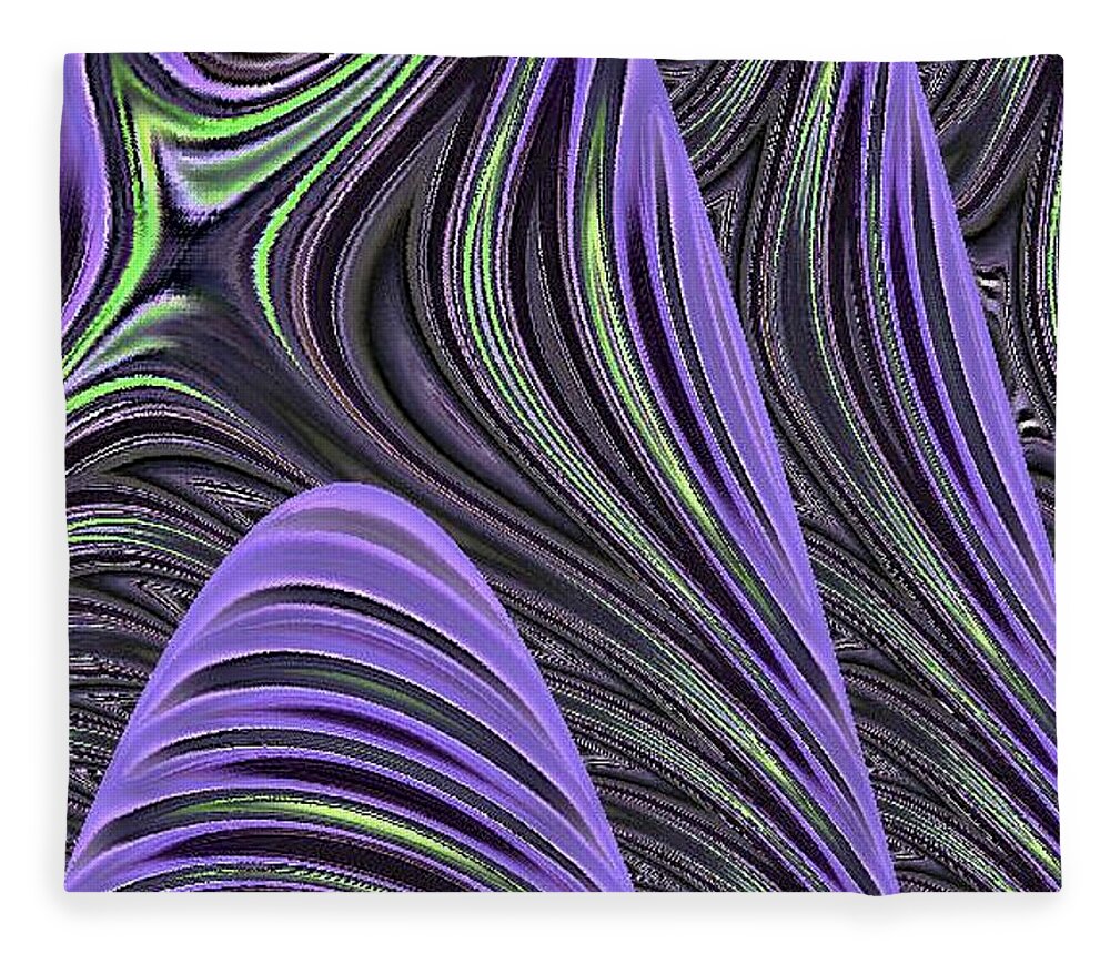 Abstract Fleece Blanket featuring the digital art Mountains Abstract by Ronald Mills