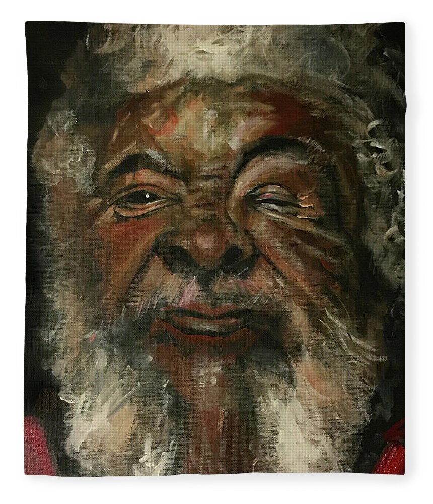 New Orleans Fleece Blanket featuring the painting Mr Okra 2 by Amzie Adams