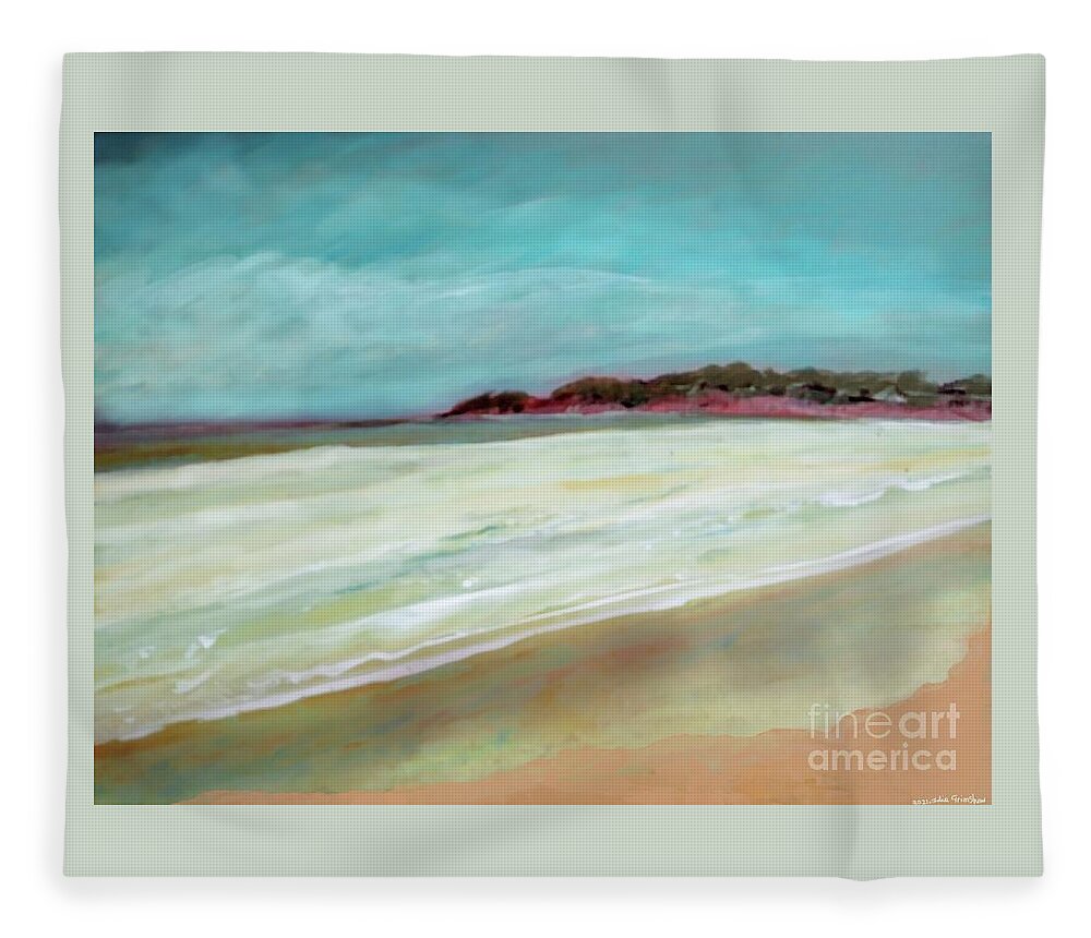 Painting Fleece Blanket featuring the painting Mt Martha Beach day by Julie Grimshaw
