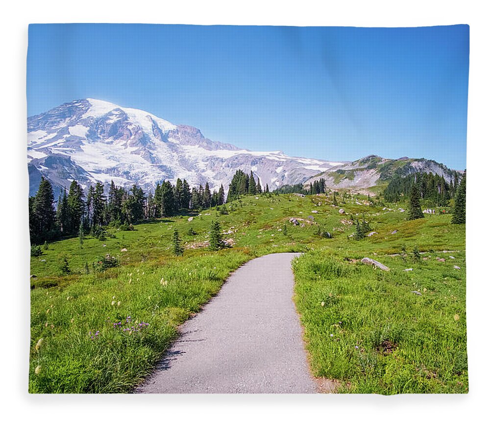 Washington State Fleece Blanket featuring the photograph Mt. Rainier #1 by Alberto Zanoni