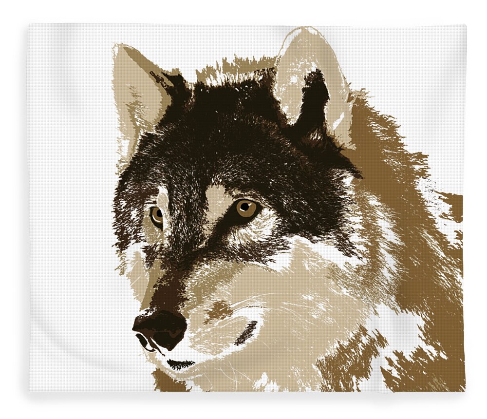 Wolves Fleece Blanket featuring the digital art Music Notes 36 by David Bridburg