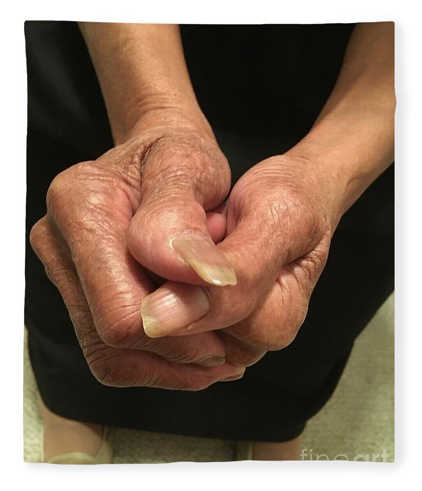 Photo Fleece Blanket featuring the photograph My Grandma's Hands by Pamela Henry