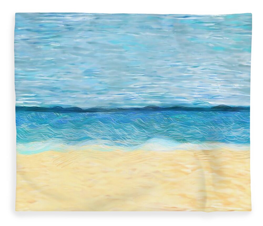 Beach Fleece Blanket featuring the digital art My Happy Place by Christina Wedberg