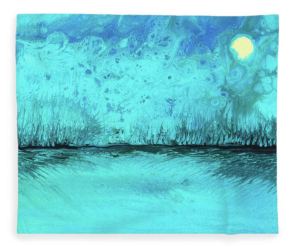 Landscape Fleece Blanket featuring the painting Mysterious Little Landscape by Steve Shaw