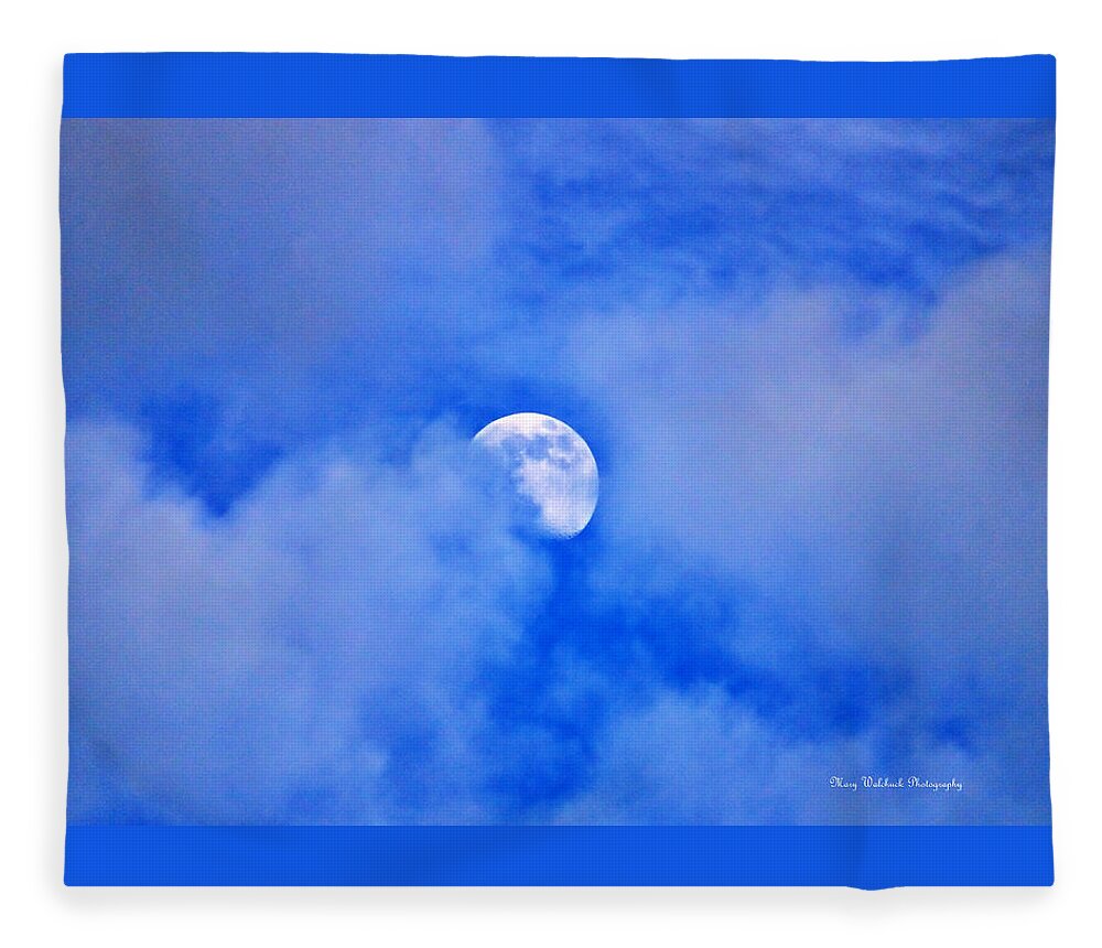 Moon Fleece Blanket featuring the photograph Mysterious Moon by Mary Walchuck