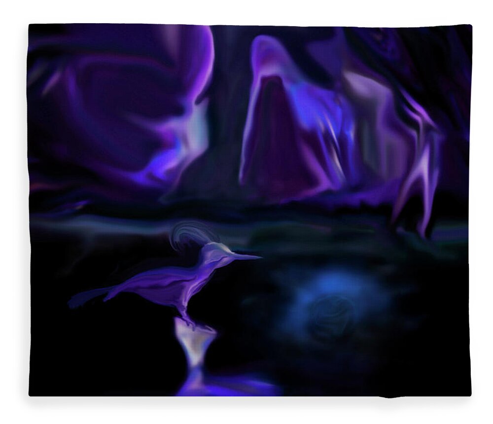 Mystic Fleece Blanket featuring the digital art Mystic Wetlands by Benjamin Lucas