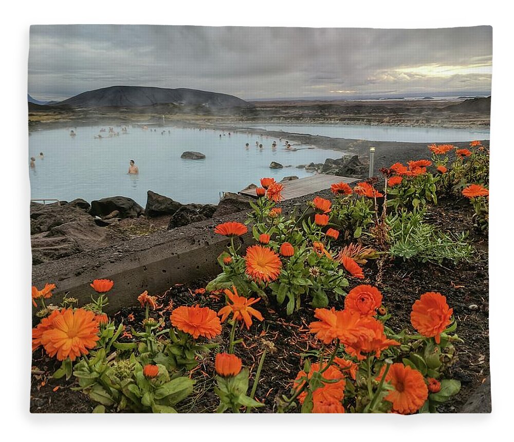 Myvatn Fleece Blanket featuring the photograph Myvatn Hot Springs Iceland by Yvonne Jasinski