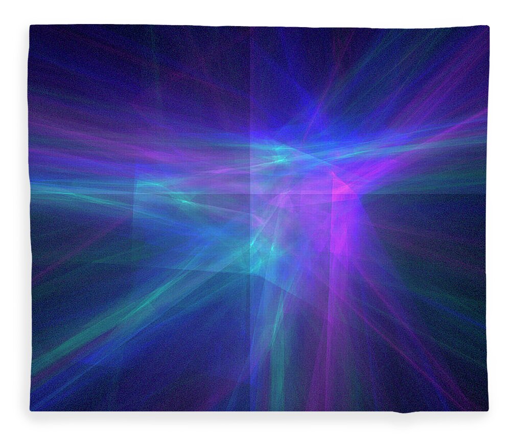 Rick Drent Fleece Blanket featuring the digital art Neon by Rick Drent