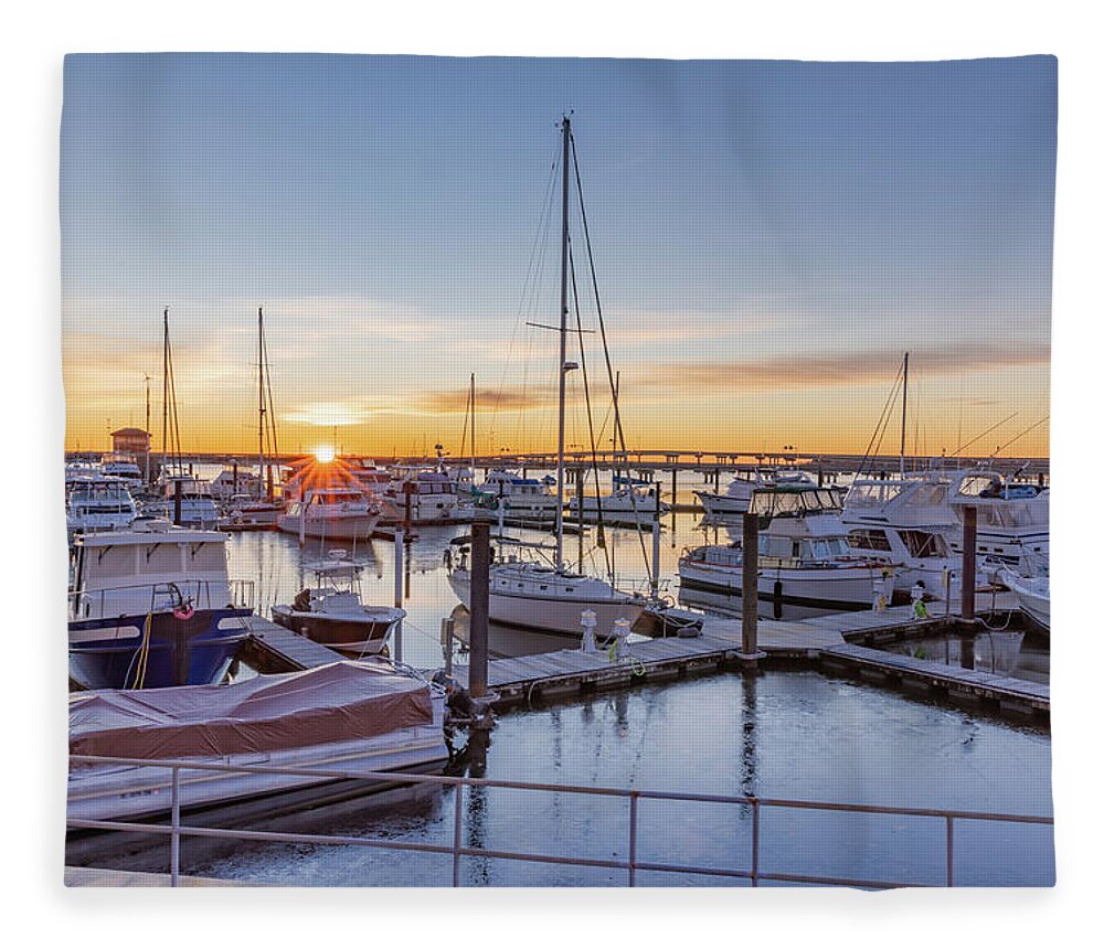 New Bern Fleece Blanket featuring the photograph New Bern Sunrise by Donna Twiford