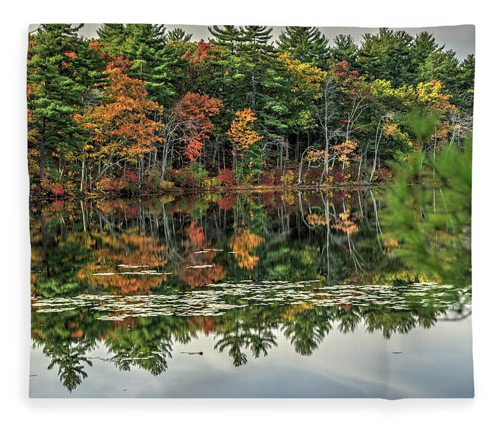 Autumn Fleece Blanket featuring the photograph New England Fall 2 by Dimitry Papkov