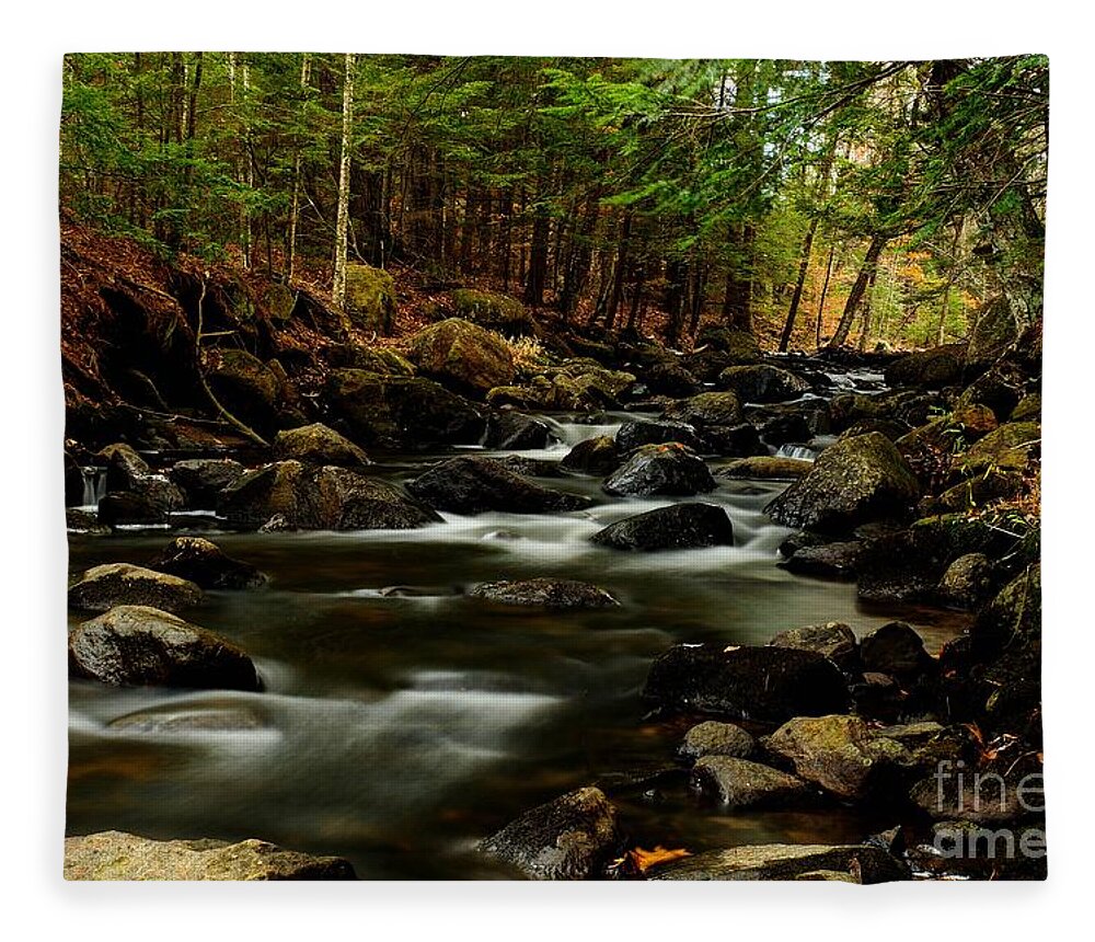 New Hampshire Fleece Blanket featuring the photograph New Hampshire Brook by Steve Brown