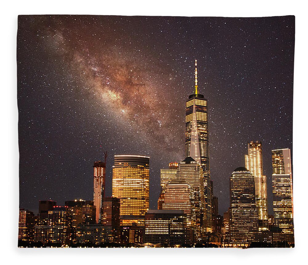 New York City Fleece Blanket featuring the photograph New York City Under the Stars by Montez Kerr