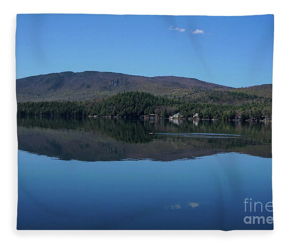 Loon Fleece Blanket featuring the photograph Newfound Reflections Home of the Loons by Xine Segalas