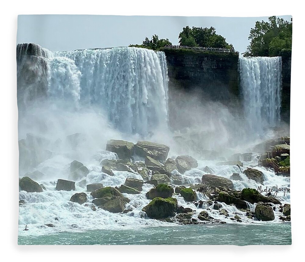Niagara Falls Fleece Blanket featuring the photograph Niagara Falls by Medge Jaspan