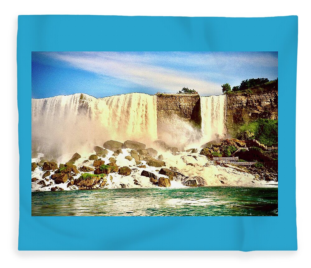 Niagara Falls Fleece Blanket featuring the photograph Niagra Falls Waterfalls by Gordon James