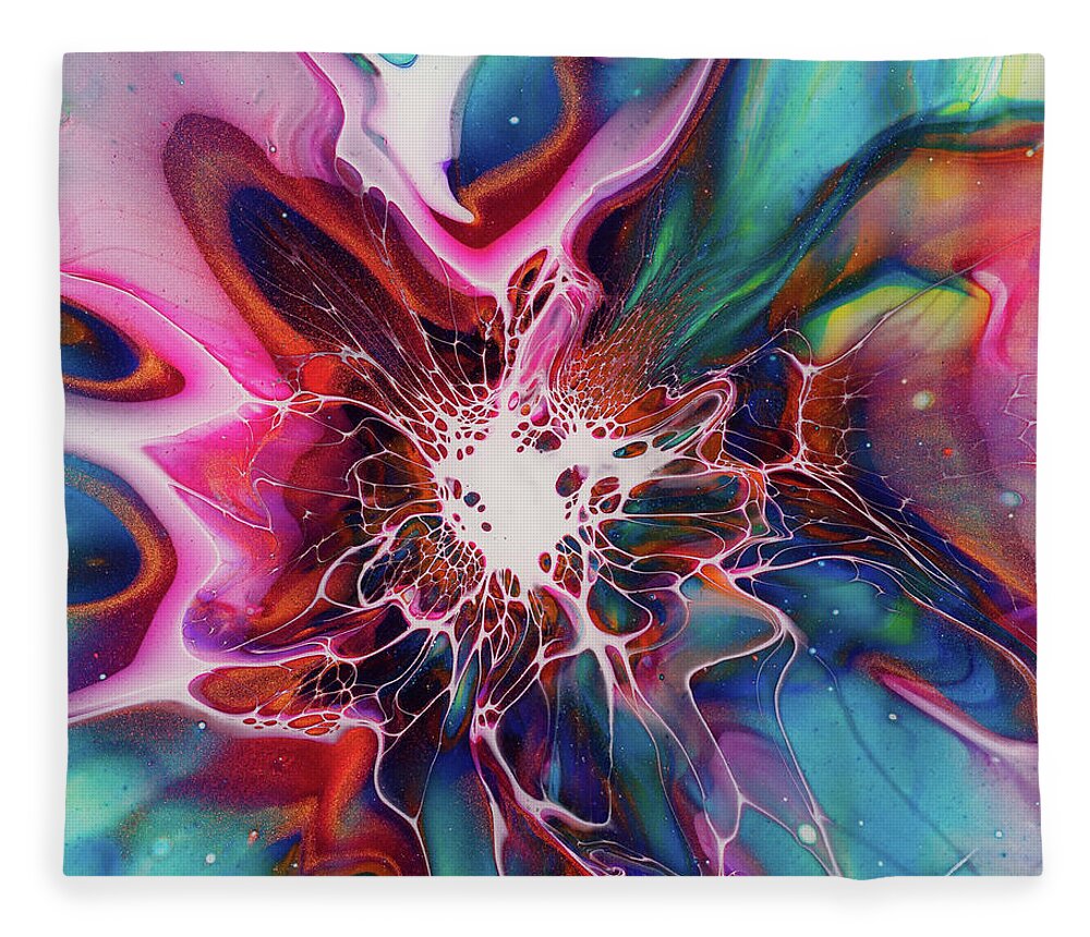 Acrylic Pour Abstract Art Original Unique 6x6 Canvas Epoxy Finish
