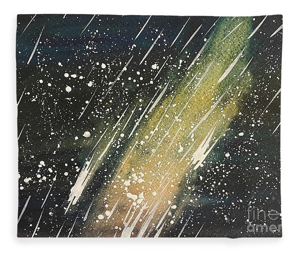 Stars Fleece Blanket featuring the painting Night Sky by Lisa Neuman