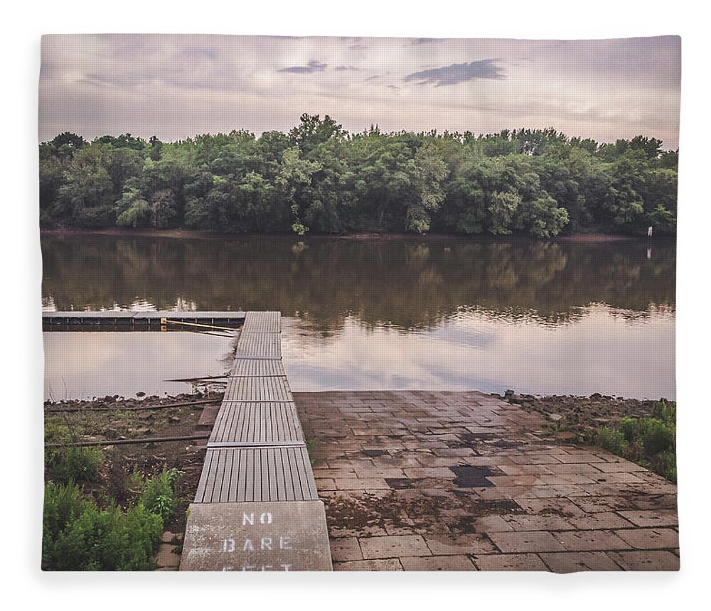 Boat Ramp Fleece Blanket featuring the photograph No Bare Feet by Steve Stanger