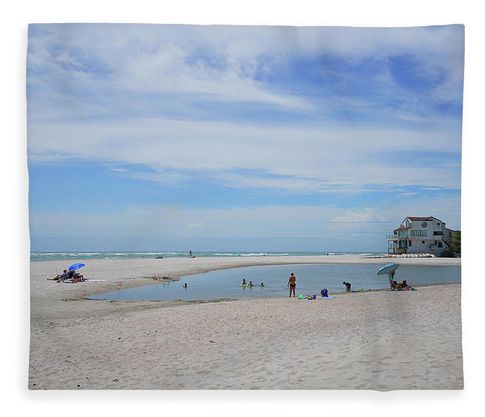 Beach Scene Fleece Blanket featuring the photograph North Topsail Island Beach by Mike McGlothlen