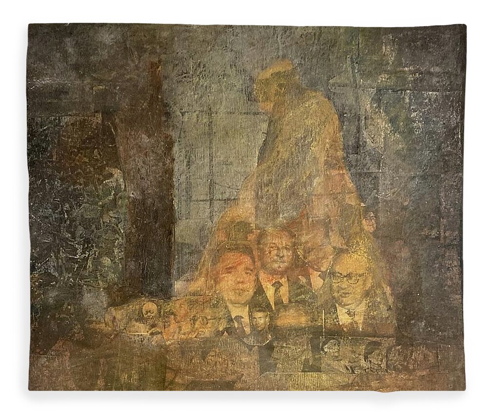 Collage From 1979 Fleece Blanket featuring the mixed media Nostalgia On Canvas by David Euler