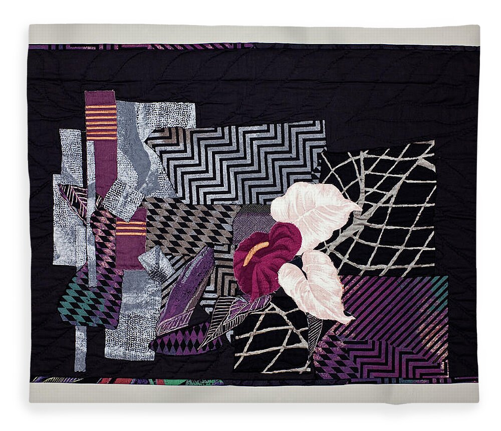 Black Fleece Blanket featuring the mixed media Not Everything in Life is Black or White by Vivian Aumond