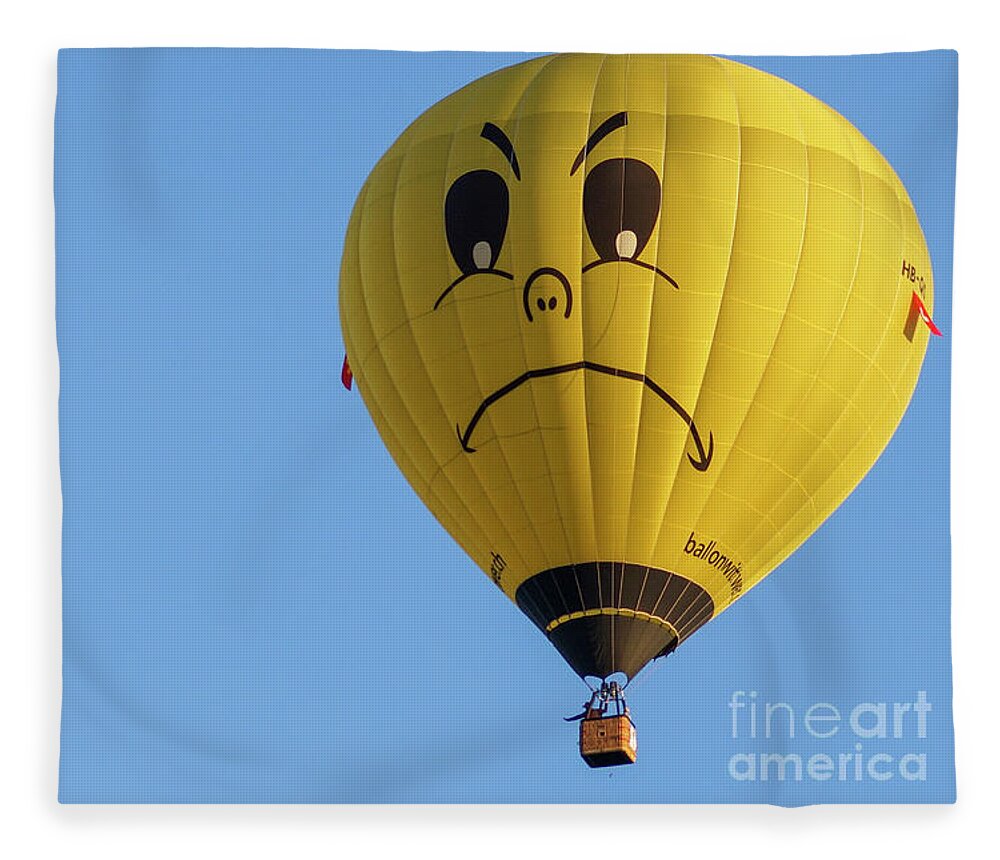 Hot Air Balloon Fleece Blanket featuring the photograph Hot Air Balloon Not Happy by Claudia Zahnd-Prezioso