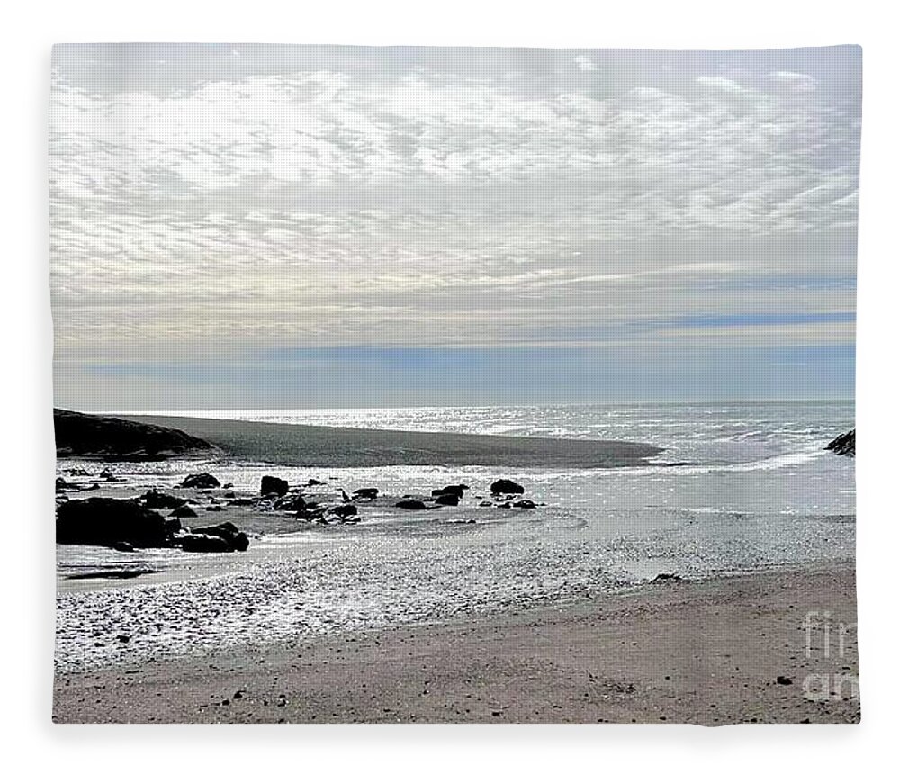 California Fleece Blanket featuring the photograph November at the Beach by Manuela's Camera Obscura