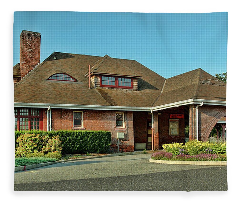 Historical Fleece Blanket featuring the photograph Oakdale Train Station by Cathy Kovarik