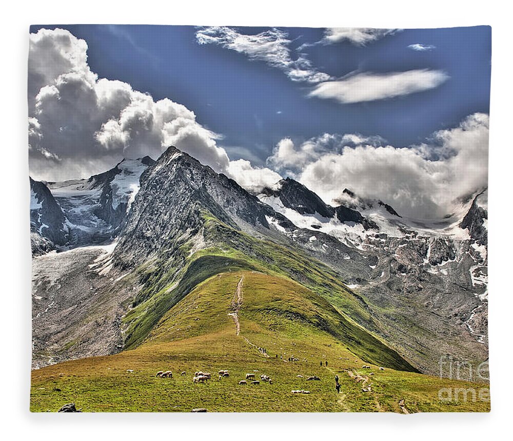 Tirol Fleece Blanket featuring the photograph Obergurgl-Hochgurgl - Austria by Paolo Signorini