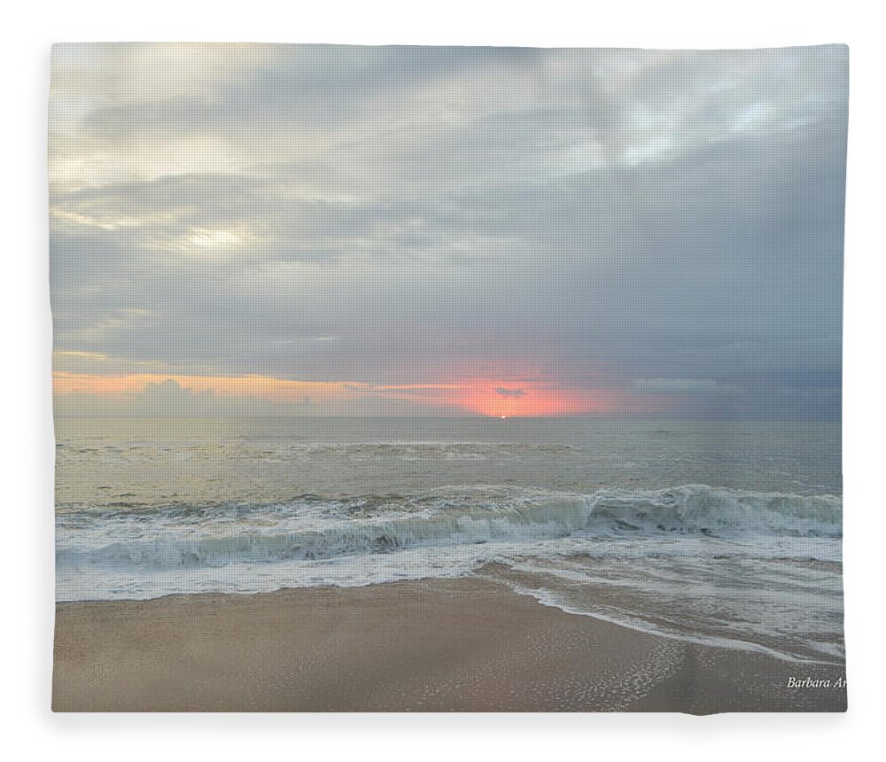 Obx Sunrise Fleece Blanket featuring the photograph OBX Sunrise 9/23/18 by Barbara Ann Bell
