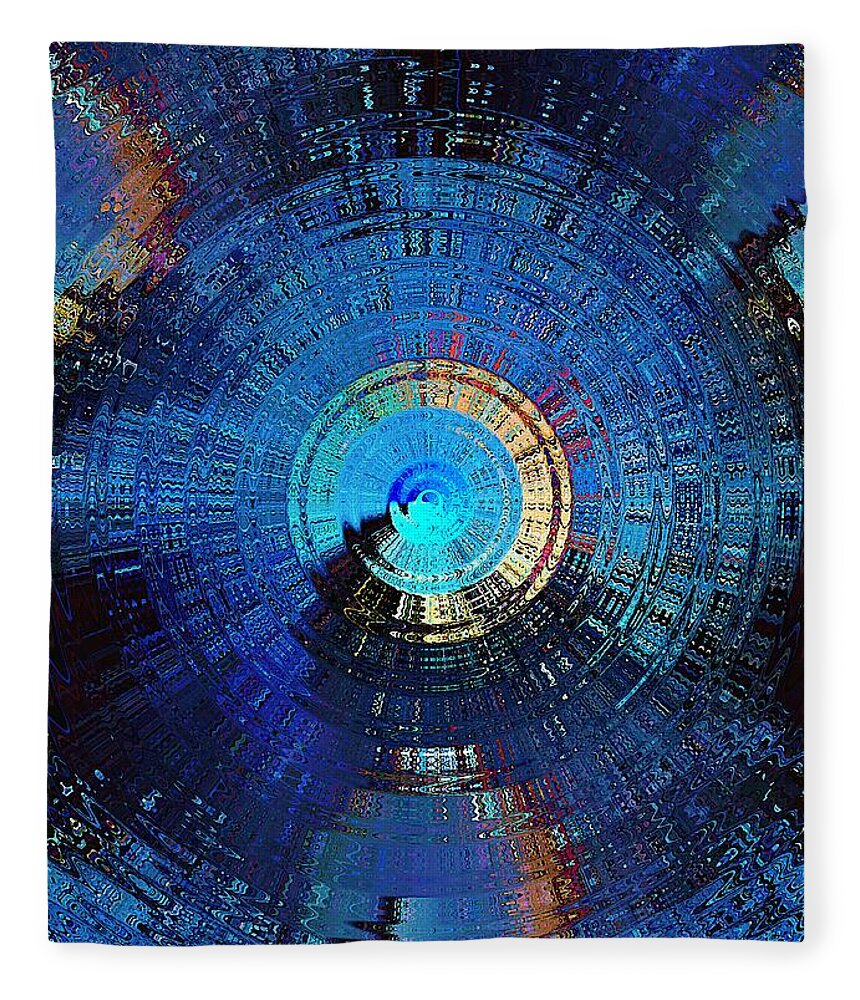 Blue Fleece Blanket featuring the digital art Octo Gravitas by David Manlove