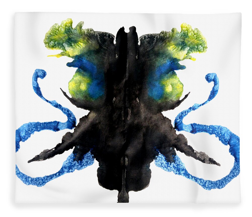 Abstract Fleece Blanket featuring the painting Octo Oracle by Stephenie Zagorski