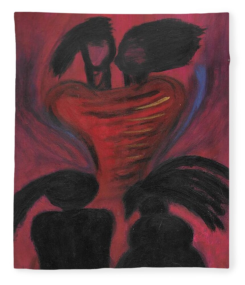 Love Fleece Blanket featuring the painting Of Days Gone Bye by Esoteric Gardens KN