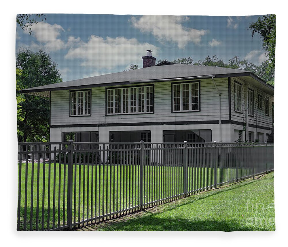 Officers Quarters Fleece Blanket featuring the photograph Officers Quarters - North Charleston Navy Base by Dale Powell