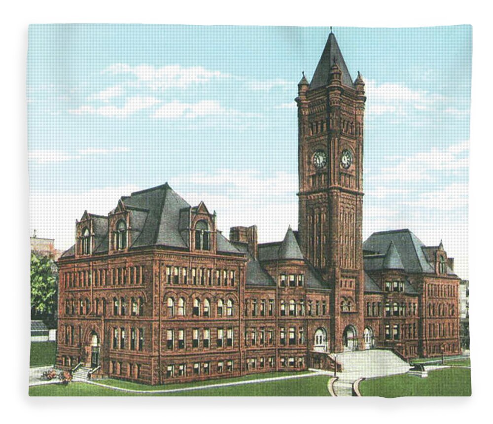 Duluth Fleece Blanket featuring the photograph Old Central High School, Duluth by Zenith City Press