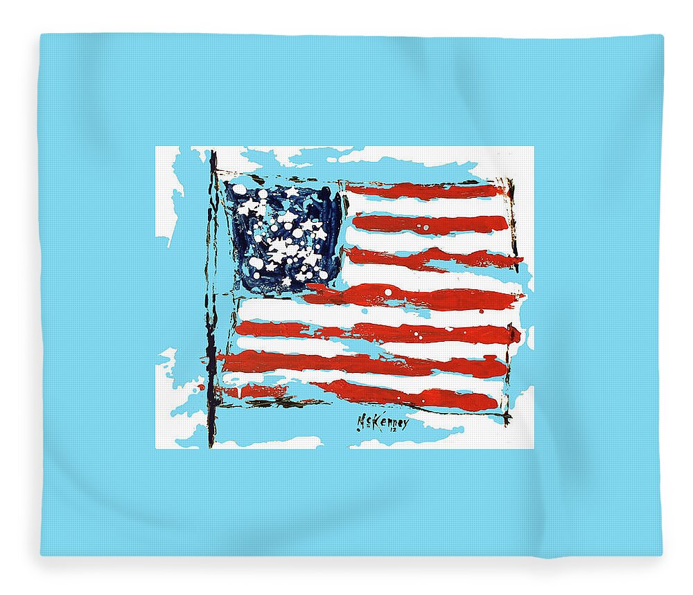  Fleece Blanket featuring the drawing Old Glory by Phil Mckenney
