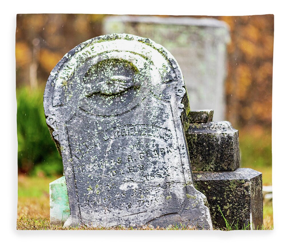 Cemetery Fleece Blanket featuring the photograph Old Grave Stone by Amelia Pearn
