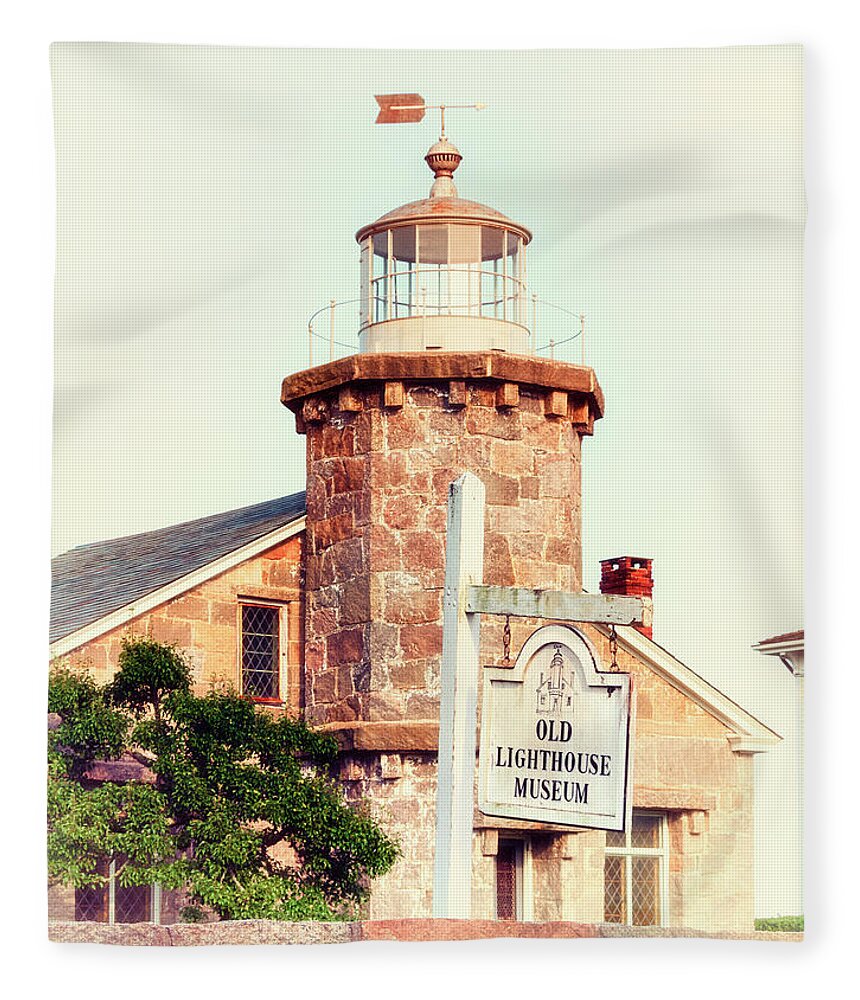 Old Lighthouse Museum Fleece Blanket featuring the photograph Old Lighthouse Museum Stonington by Marianne Campolongo