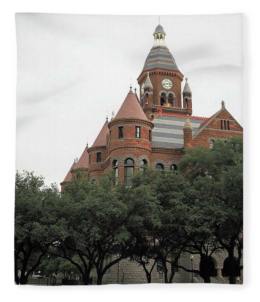 Red Fleece Blanket featuring the photograph Old Red Court House 4 by C Winslow Shafer