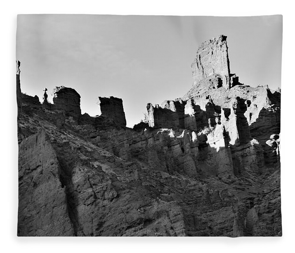 Western Art Fleece Blanket featuring the photograph Old Woman and Company by Alden White Ballard