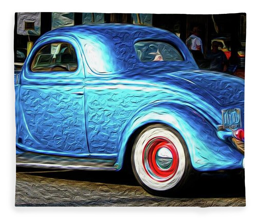 Cars Fleece Blanket featuring the digital art Oldie But Goodie by Patti Powers