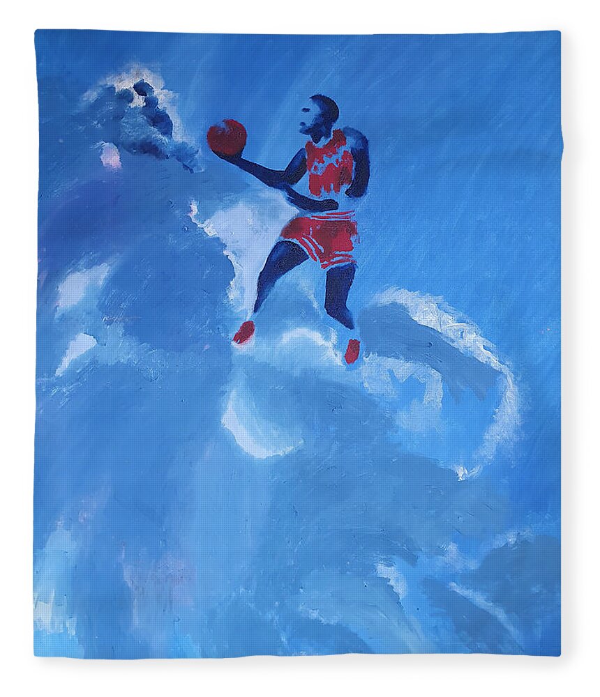 Michael Jordan Fleece Blanket featuring the painting Omaggio a Michael Jordan by Enrico Garff