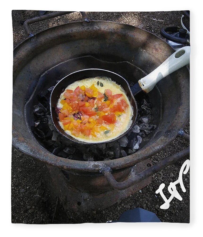 Eggs Fleece Blanket featuring the photograph Omelet in a Pan by Esoteric Gardens KN